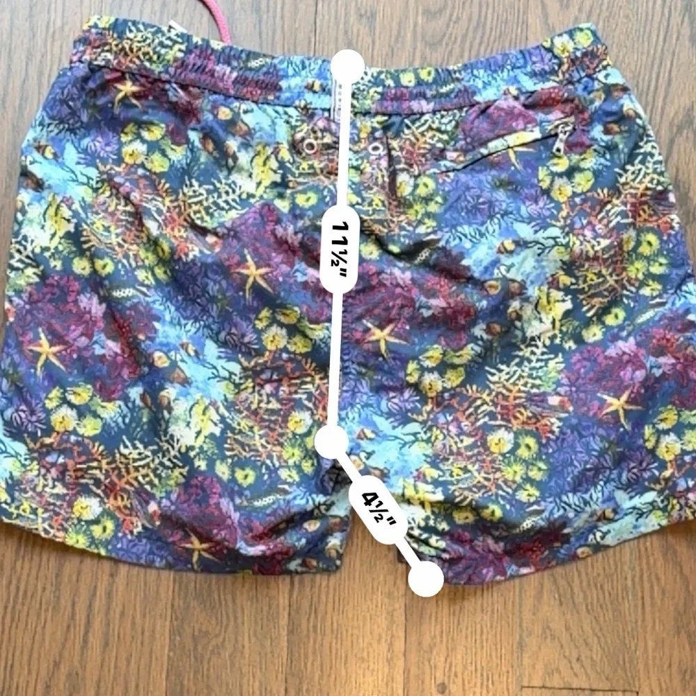 Europann Saint-Tropez Men’s Swim Trunks Large Tropical Reef Print Drawstring L